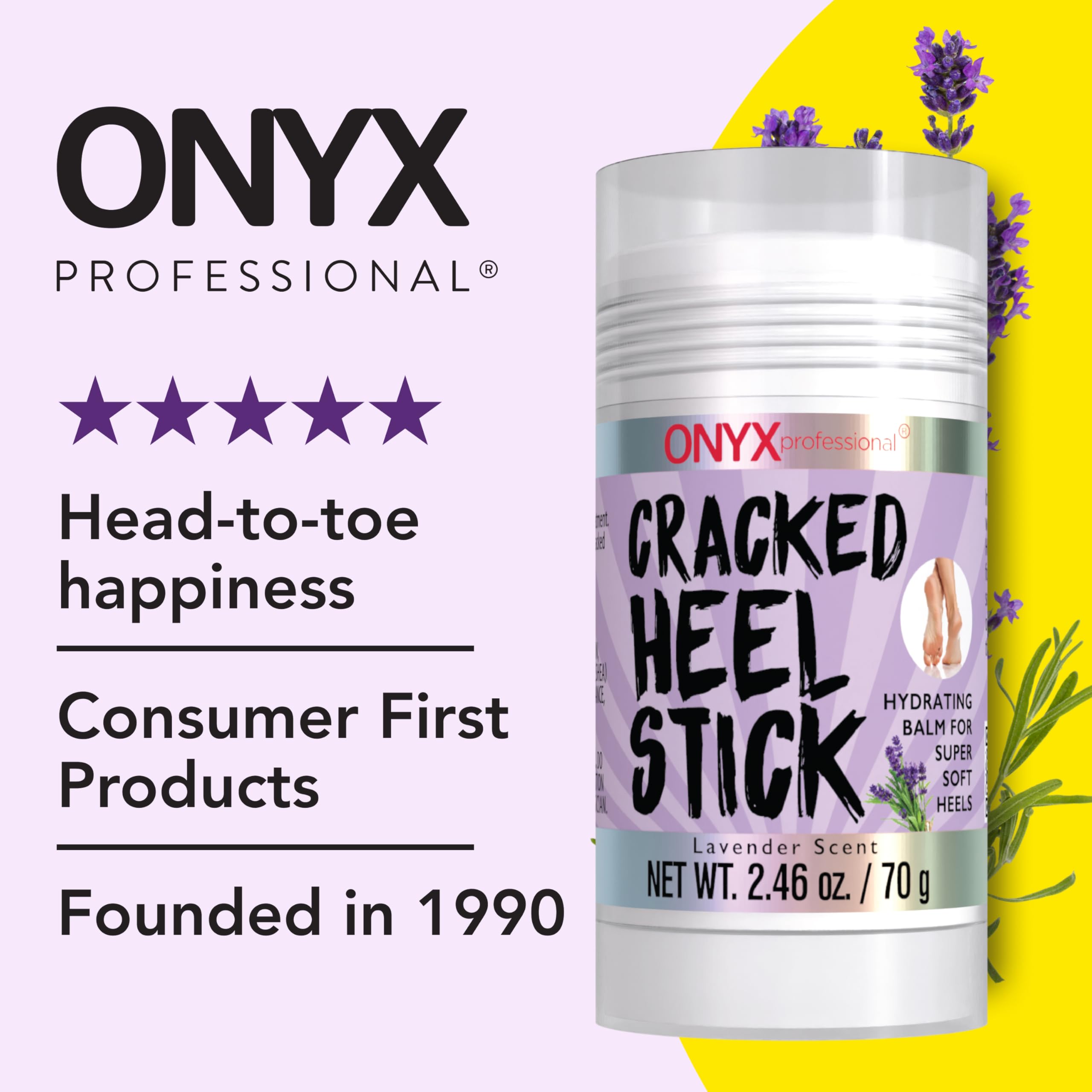 Onyx Professional moisturizing formula with beeswax and shea butter for dry feet.