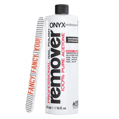Onyx Professional pure acetone bottle for fast gel polish removal and nail prep.