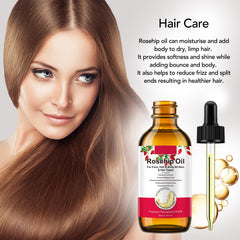 Onznoz Rosehip Oil with rosehips close-up for natural nourishment.