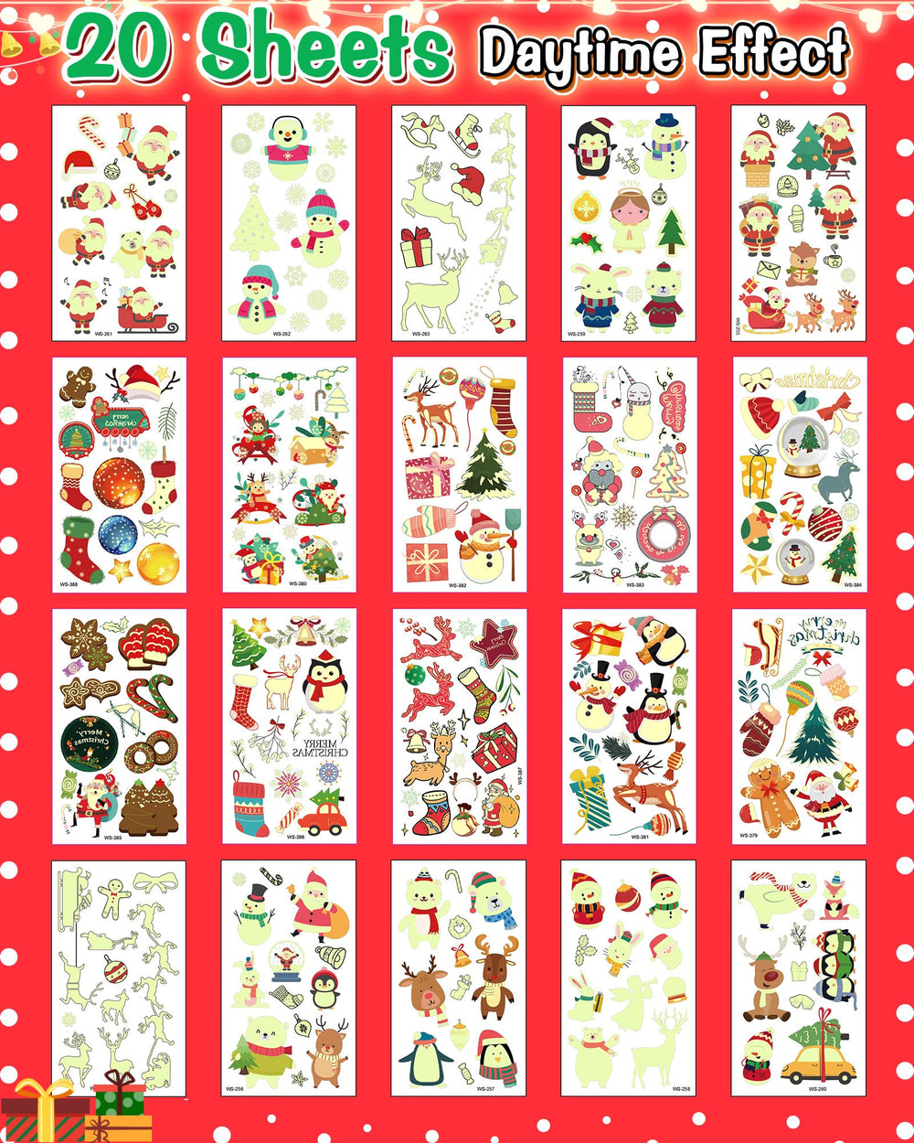 Oomloid Christmas gnome tattoo ideal for stocking stuffers and classroom crafts