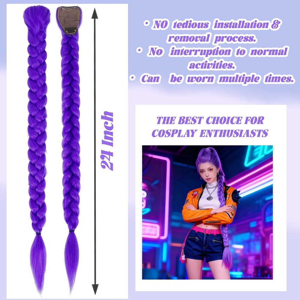 OOPPOO cosplay-ready purple braid extension ideal for Halloween and stage