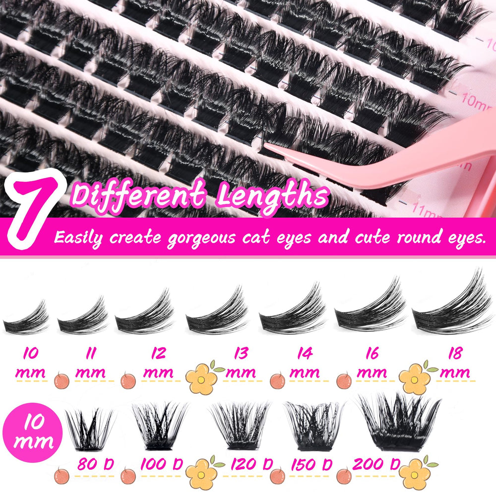 OOPPOO Manga Lash Clusters versatile volume kit for various looks.