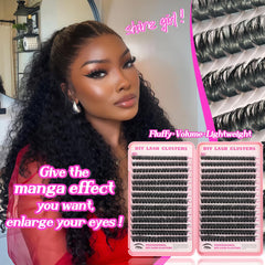 Soft fiber OOPPOO Manga Lash Clusters for a natural look