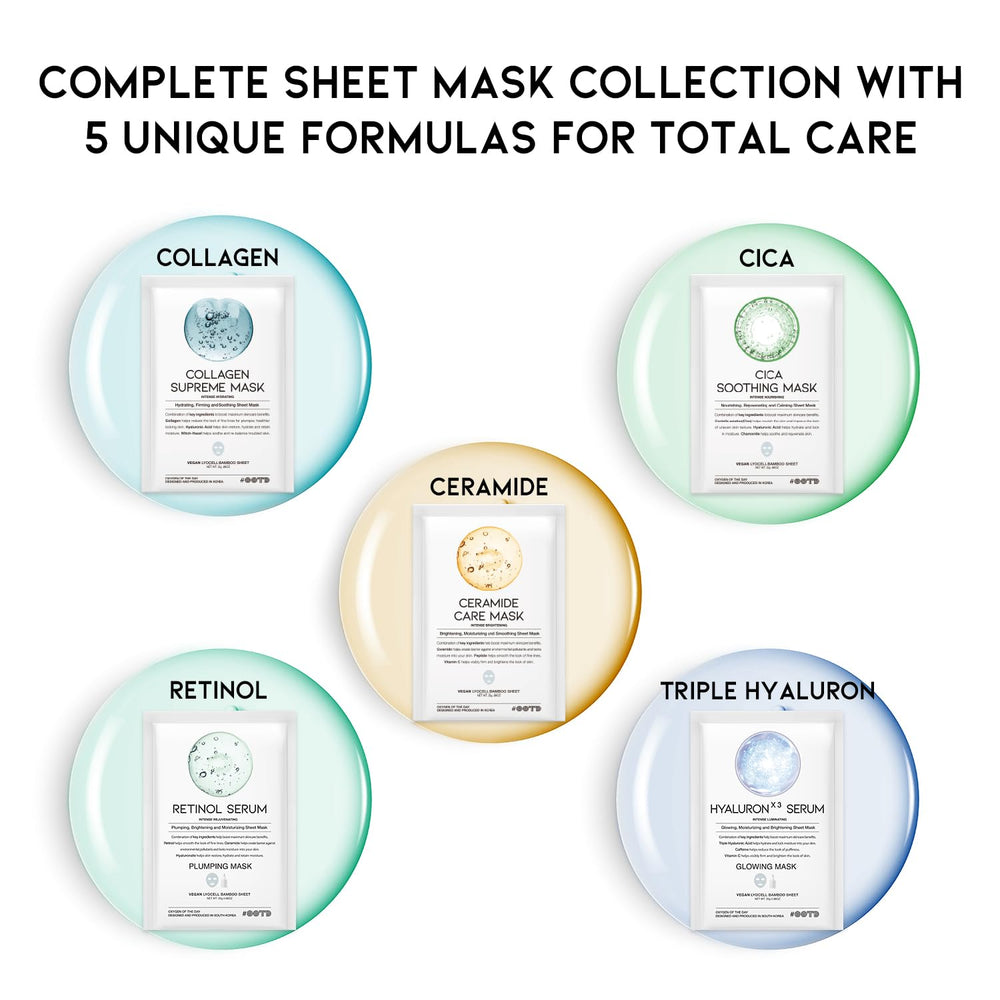 OOTD 50Combo sheet masks closeup highlights hydrating formula for a refreshed look.