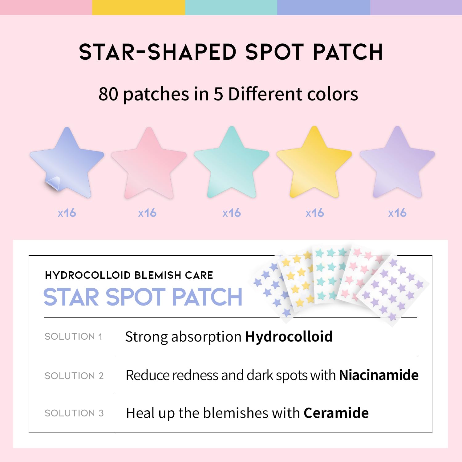 Closeup of the #OOTD star patch reveals a thin hydrocolloid layer.