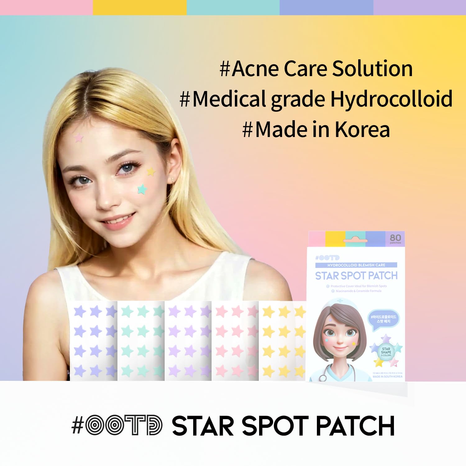 The #OOTD star patch on the face demonstrates discreet daytime wear.