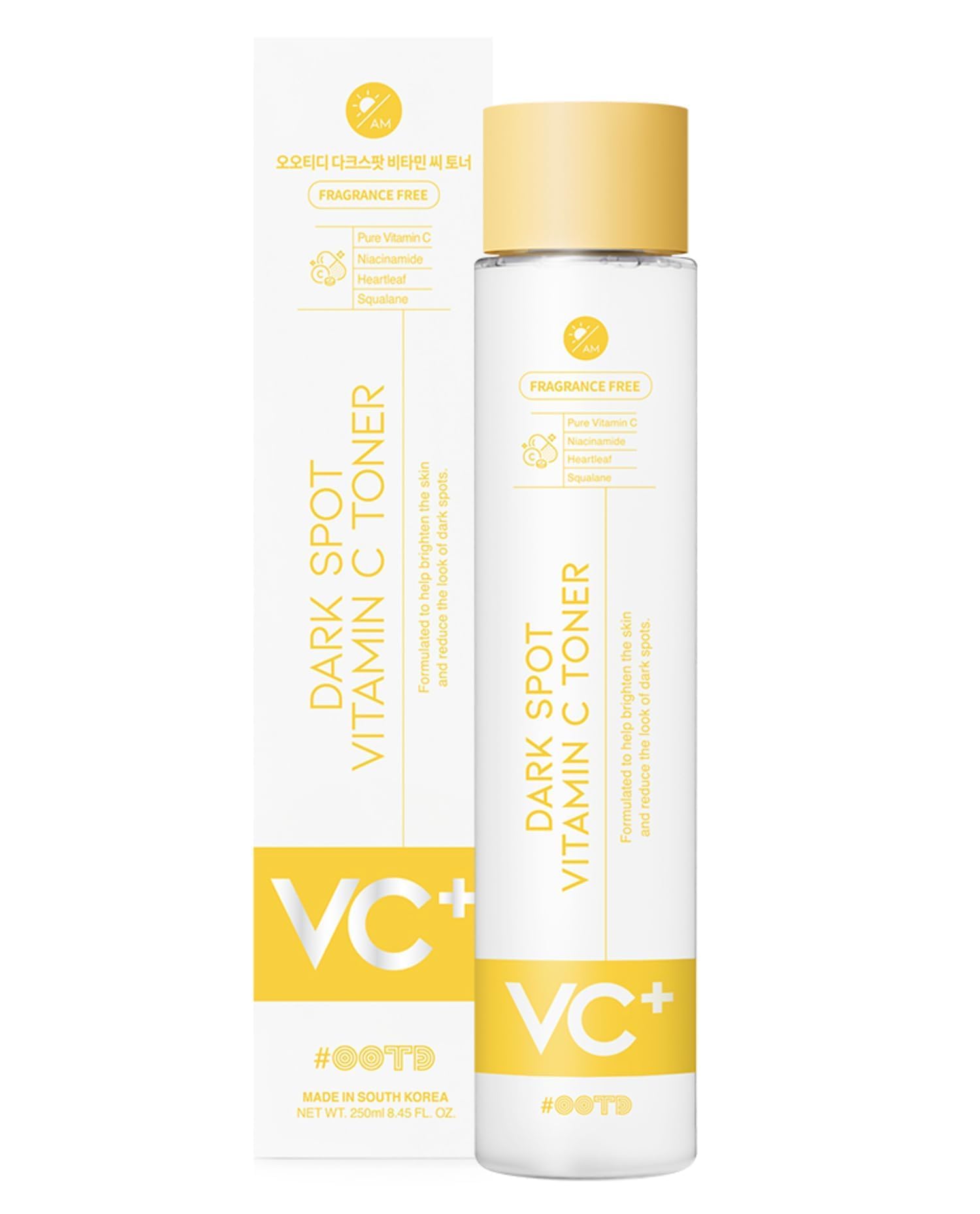 The #OOTD Vitamin C Toner bottle front view for daily soothing hydration.