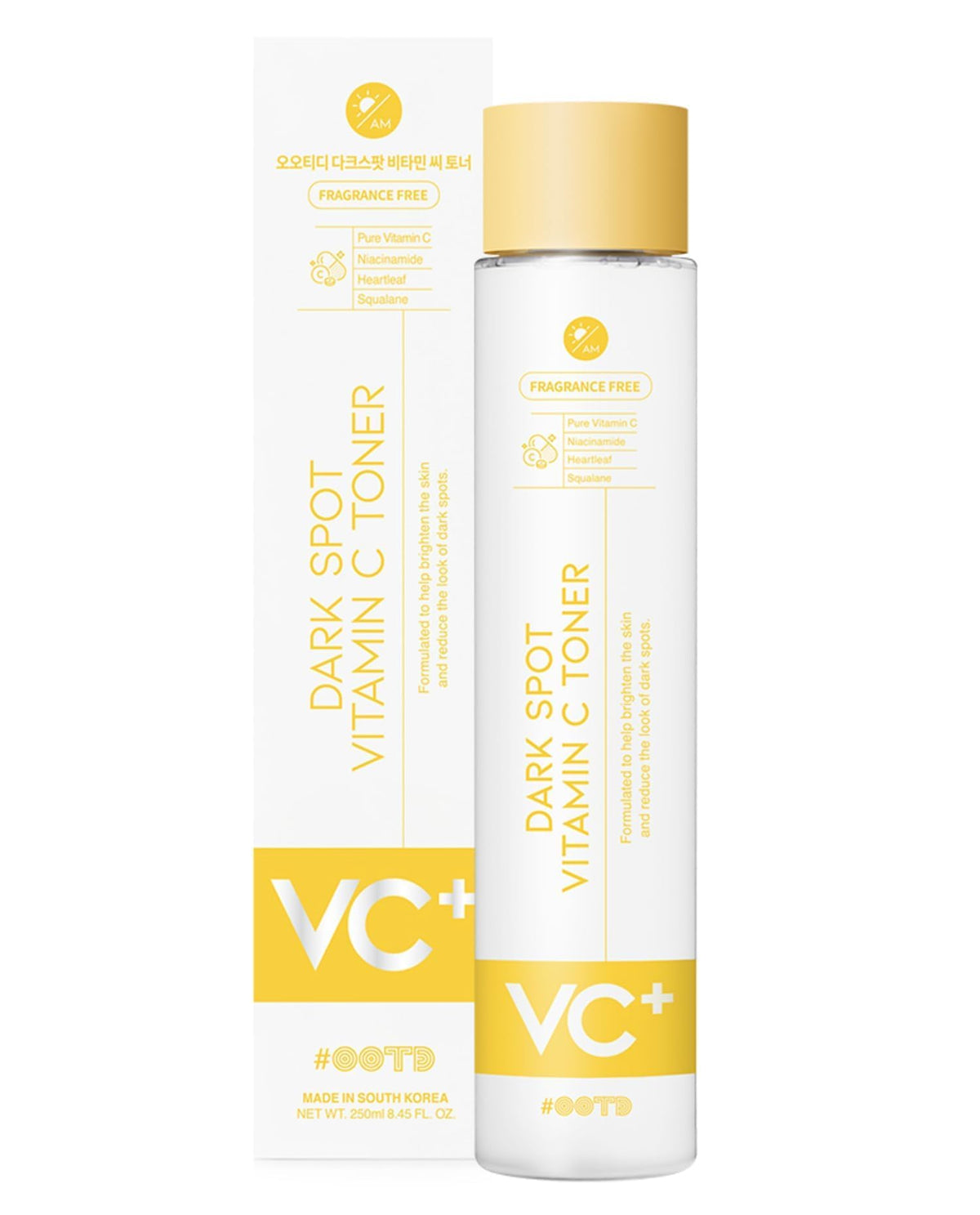 The #OOTD Vitamin C Toner bottle front view for daily soothing hydration.