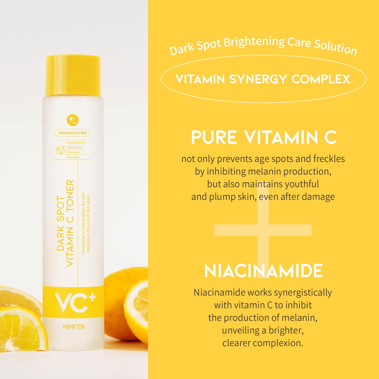 Close-up of the #OOTD Vitamin C Toner pump for easy daily use.