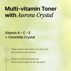 OOZNARY Vita 3 Aurora Toner pour close-up capturing hydrating liquid for quick refresh