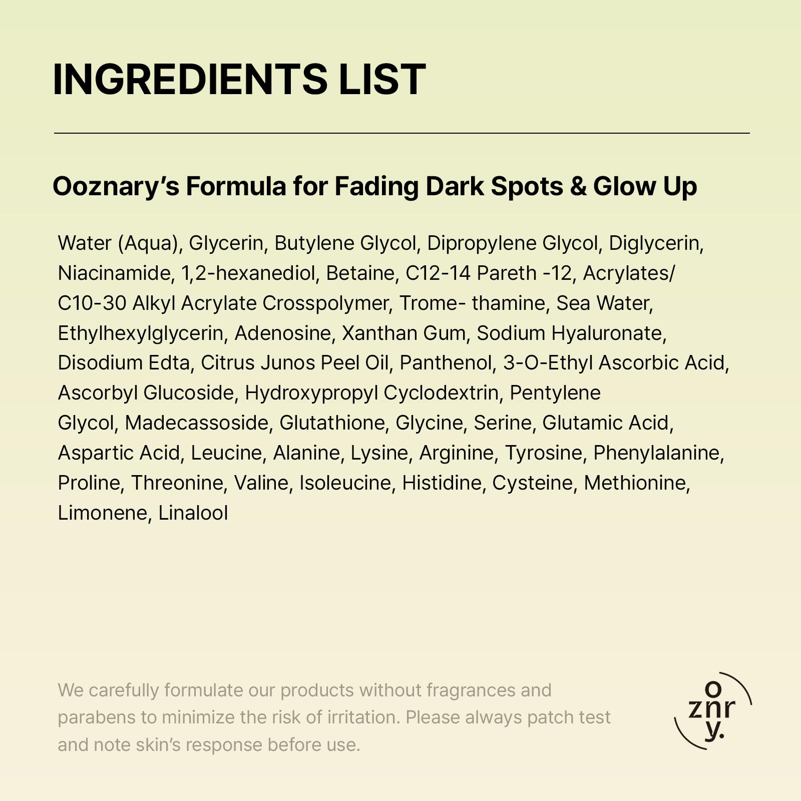 OOZNARY Vita 3 Serum bottle displayed on a clean surface ready for routine use