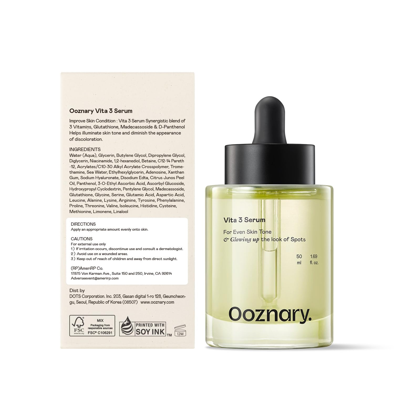 Radiant, balanced skin appearance suggested after using OOZNARY Vita 3 Serum
