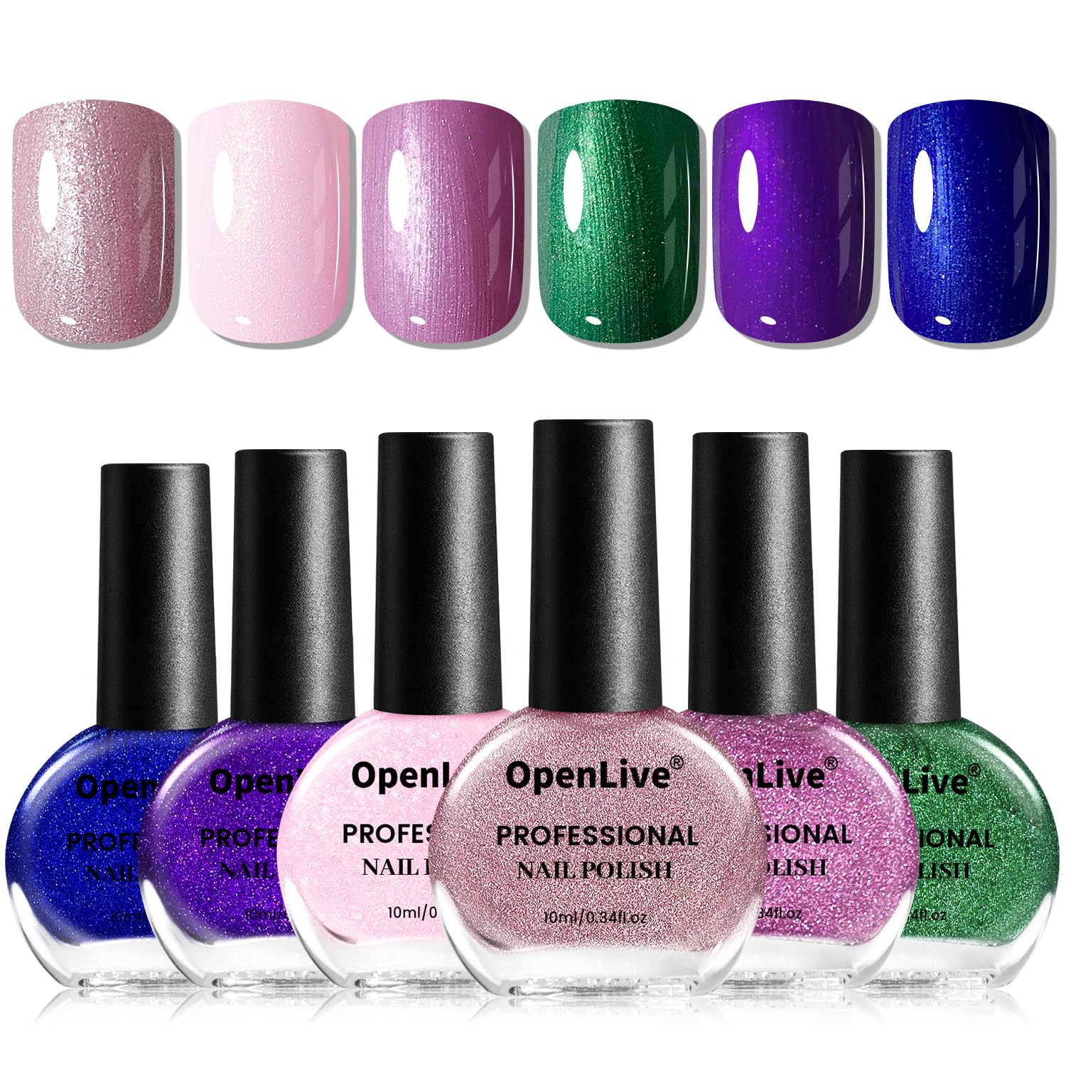 OpenLive 10ml nail polish set in dark green with high coverage for a bold manicure.