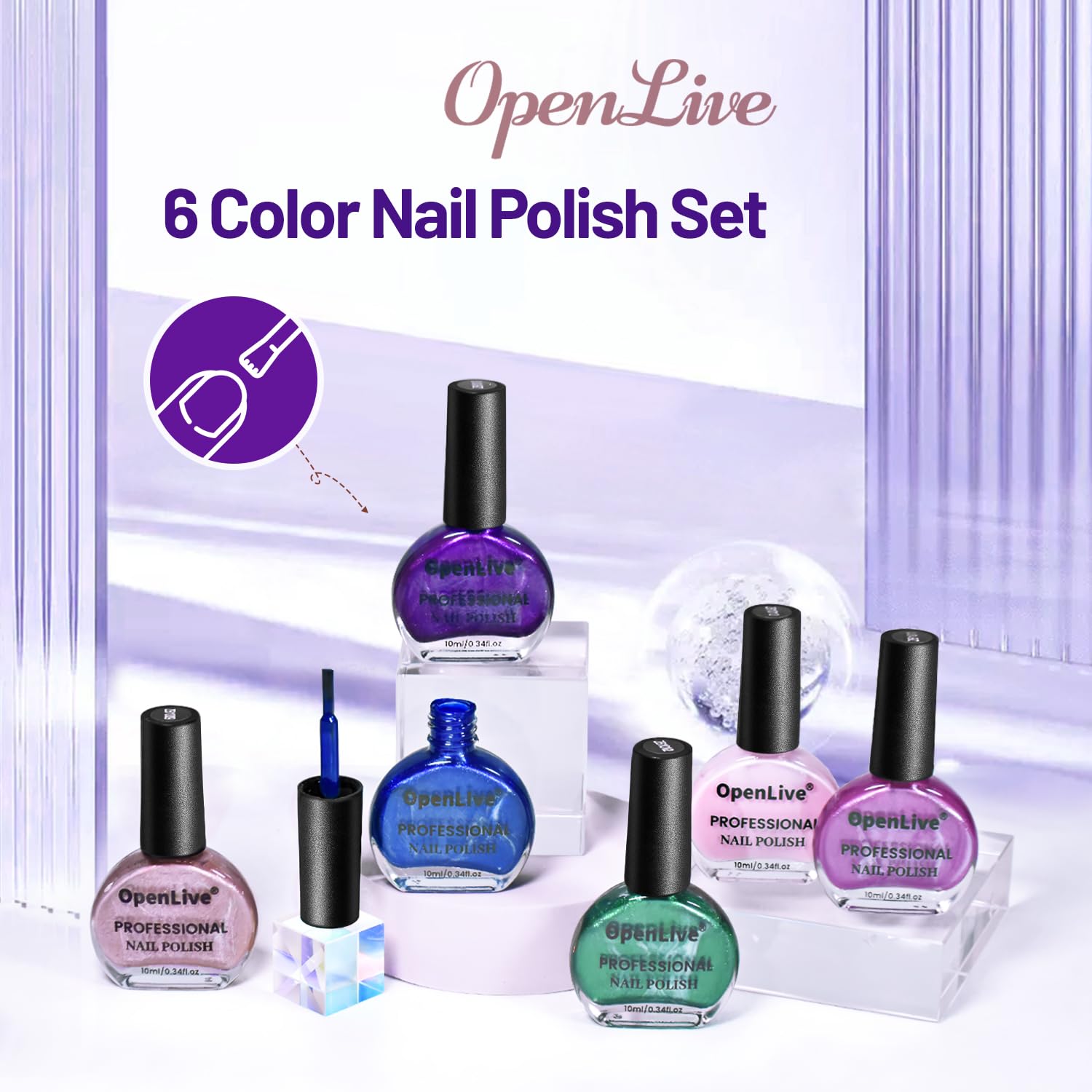 OpenLive deep blue lacquer delivers durable color and quick-dry finish.