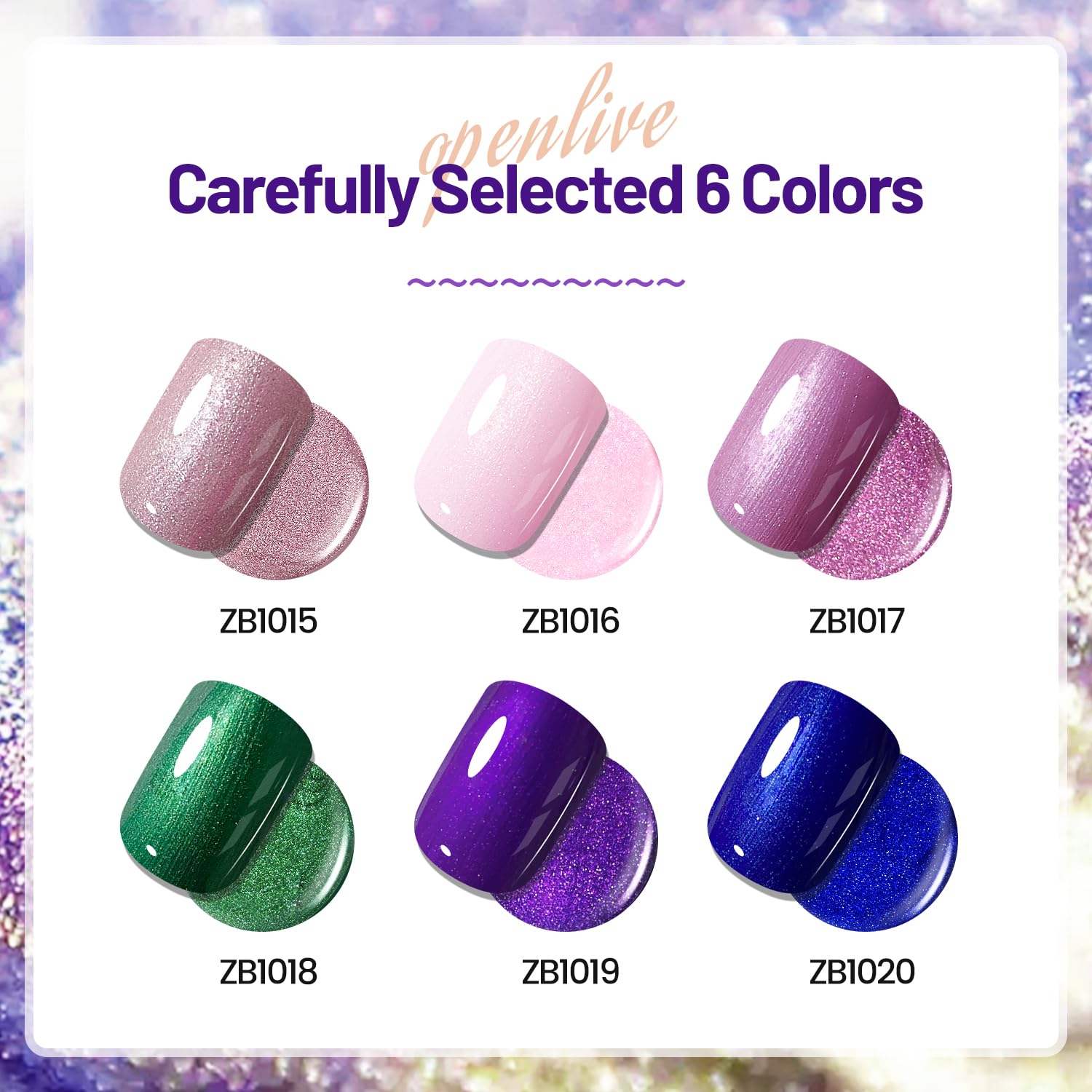 OpenLive pink glitter shade adds sparkle with easy one-coat application.