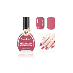 OpenLive 16.5ml dark pink nail polish bottle with quick-dry formula and glossy finish.