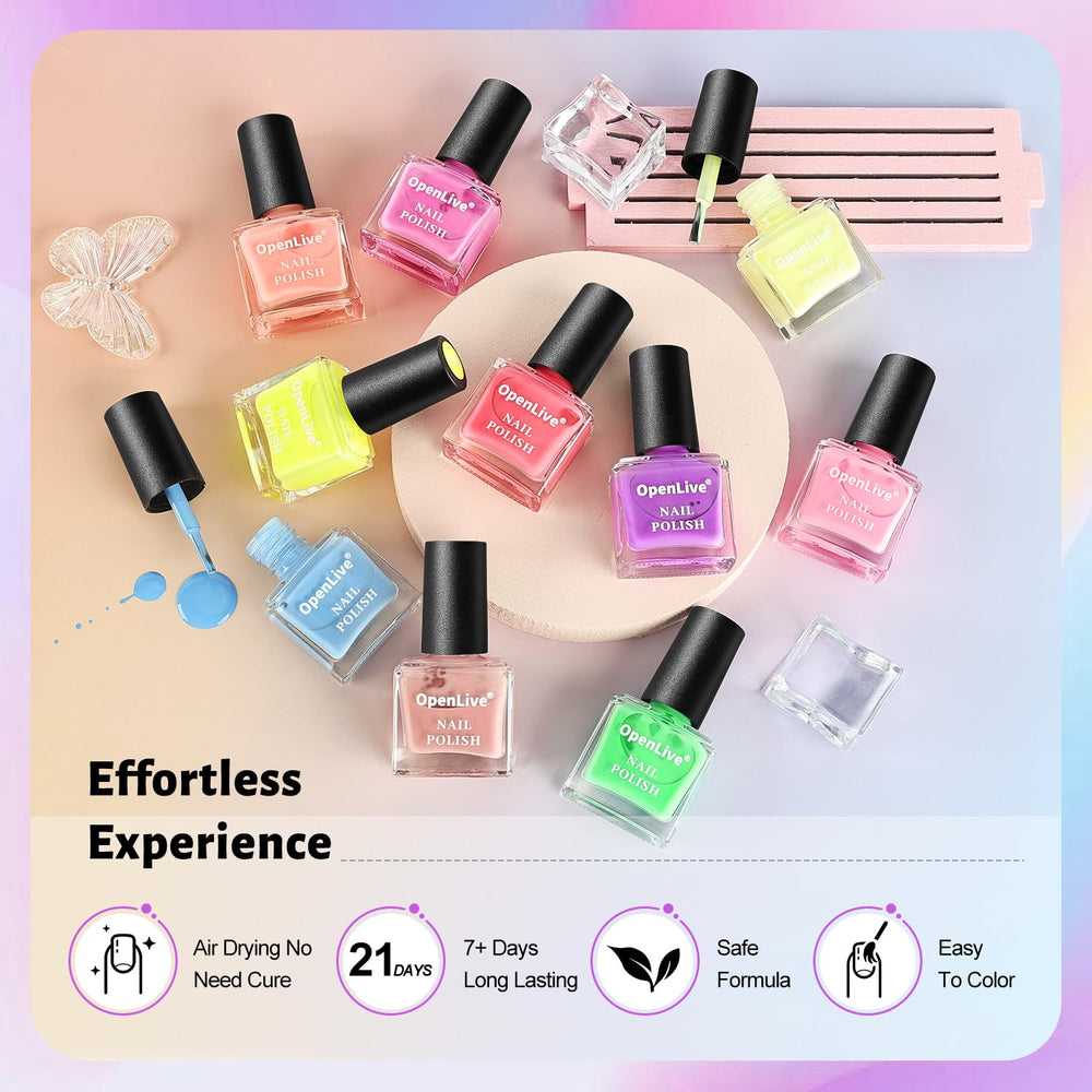 OpenLive eco-friendly formula with non-irritating color options.