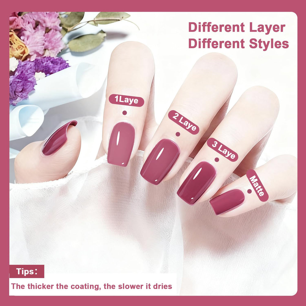 OpenLive minimalist manicure ideas using the dark pink shade.