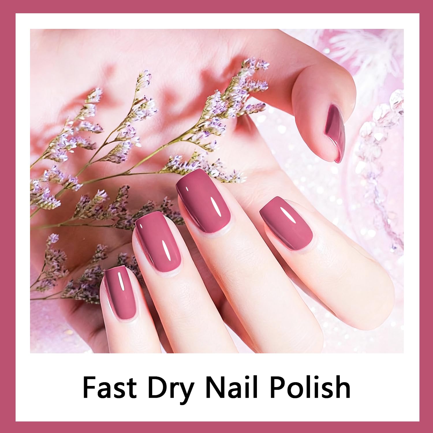 OpenLive nail polish high-gloss finish reflects light for bold color.