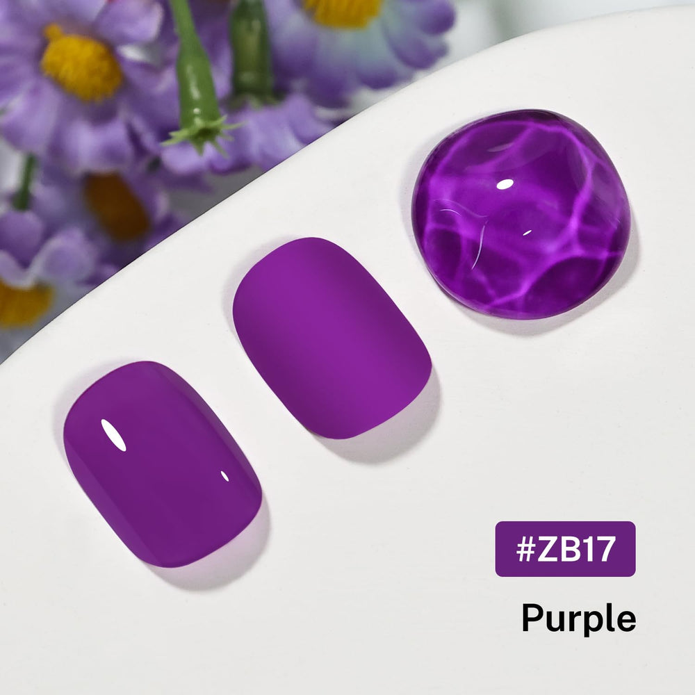 OpenLive purple nail polish brush stroke demonstrates smooth color application