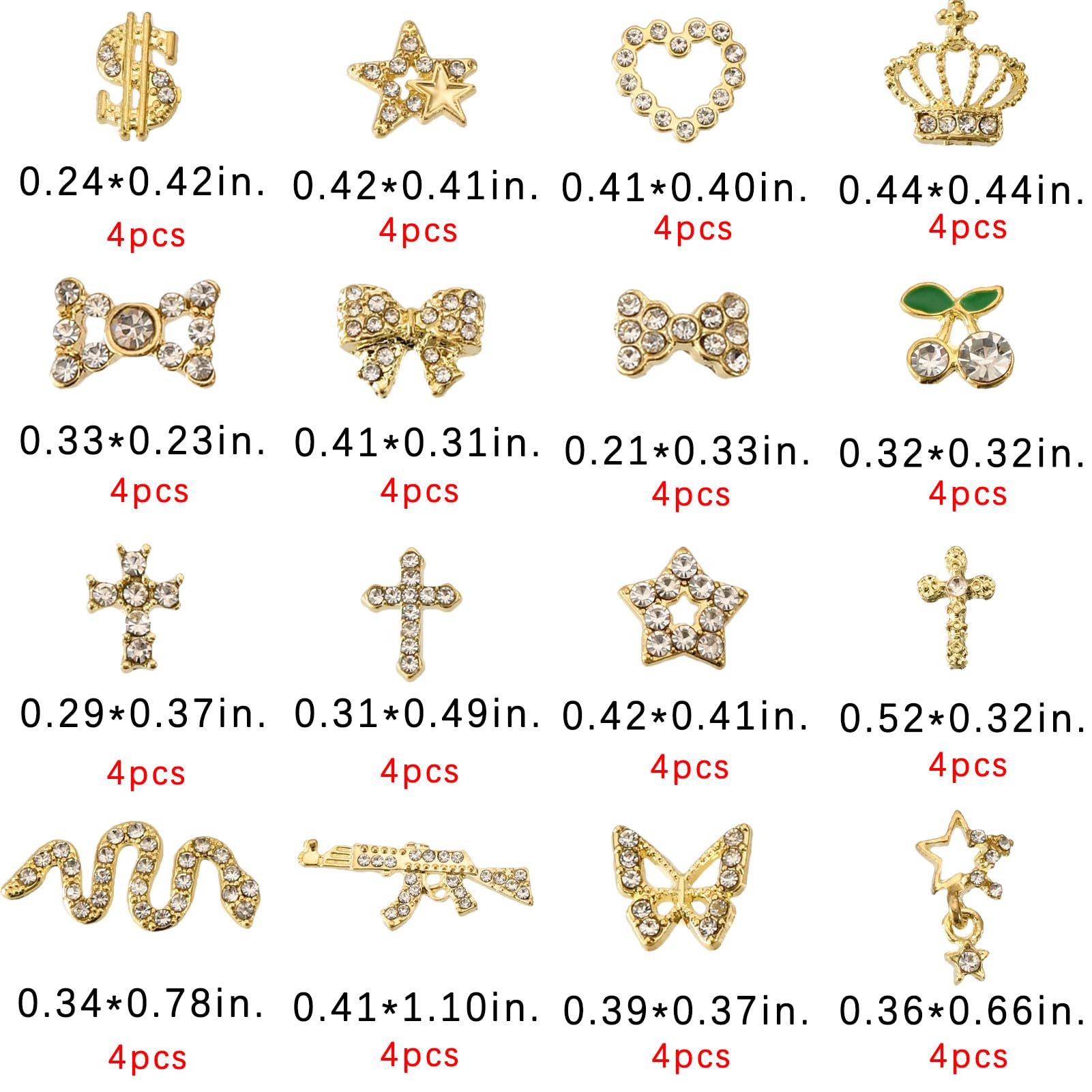OPMADM 3d-gold-nail-charms add dimensional sparkle to nails