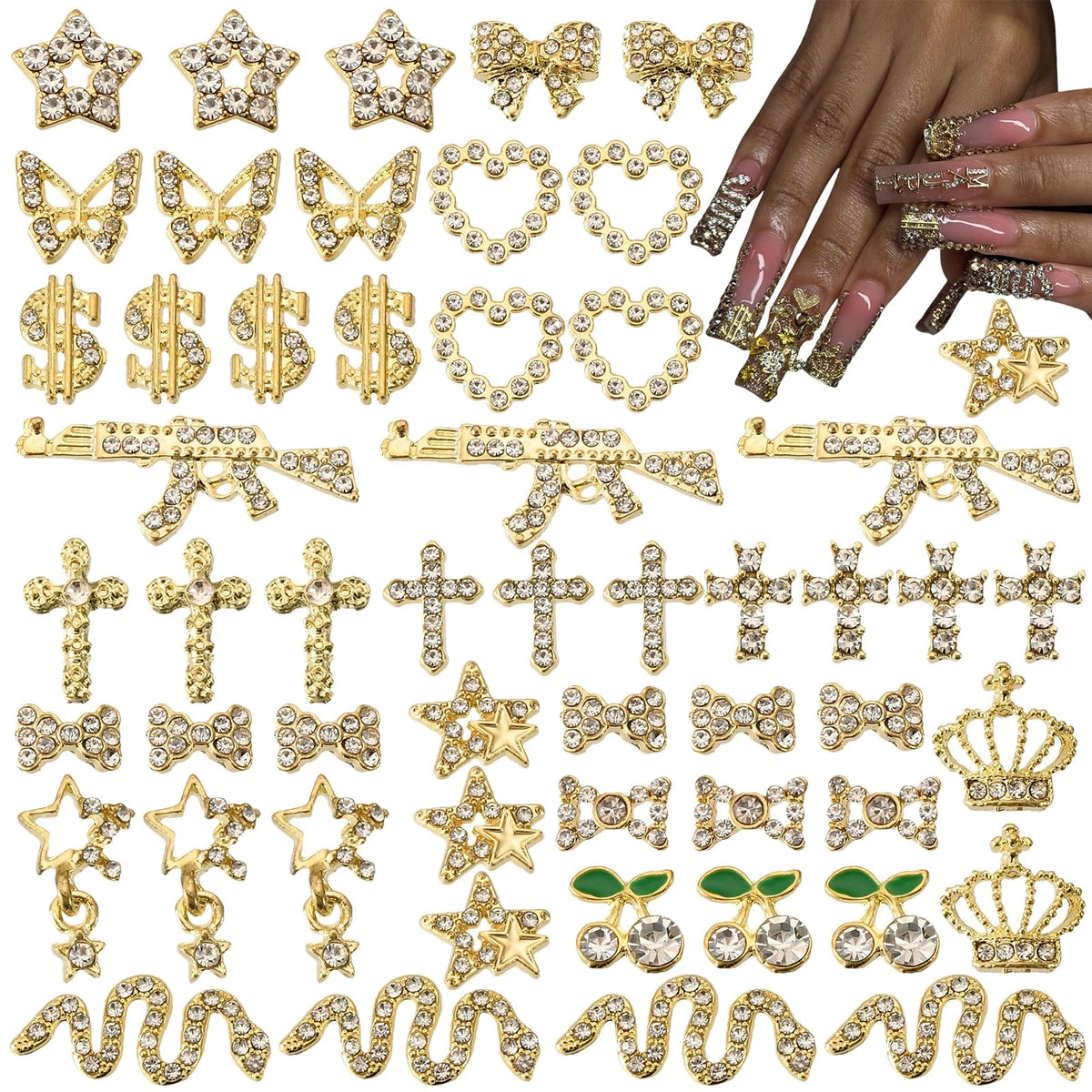 OPMADM gold-nail-charms-bulk for cohesive luxury manicures at home