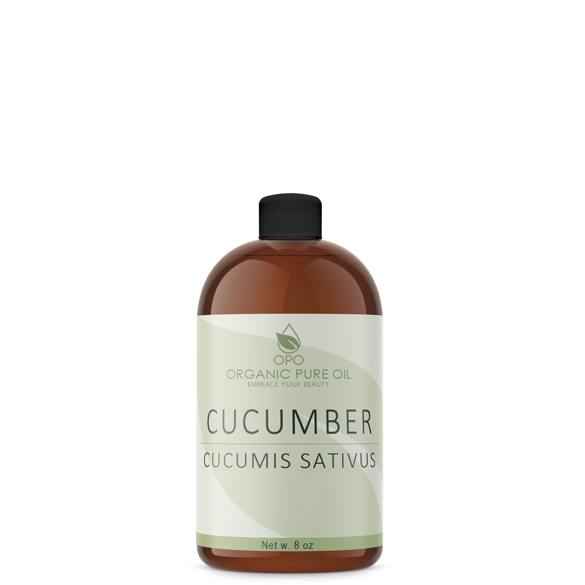 OPO cucumber seed oil bottle front shows pure, versatile carrier for all skin types at home