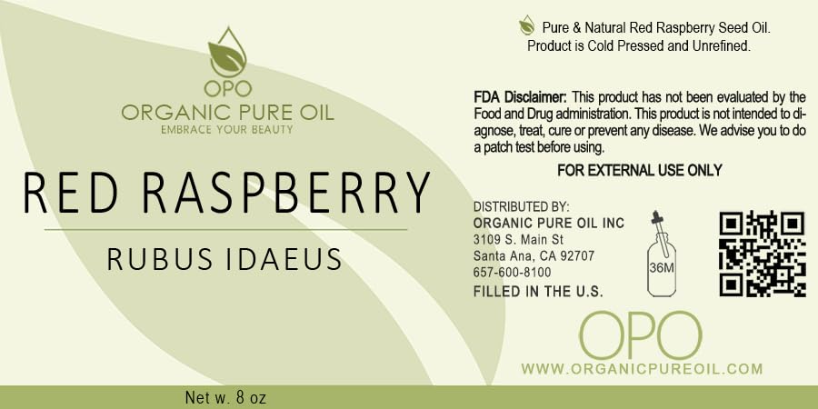 OPO red raspberry seed oil close-up highlighting nourishment and softness for the skin