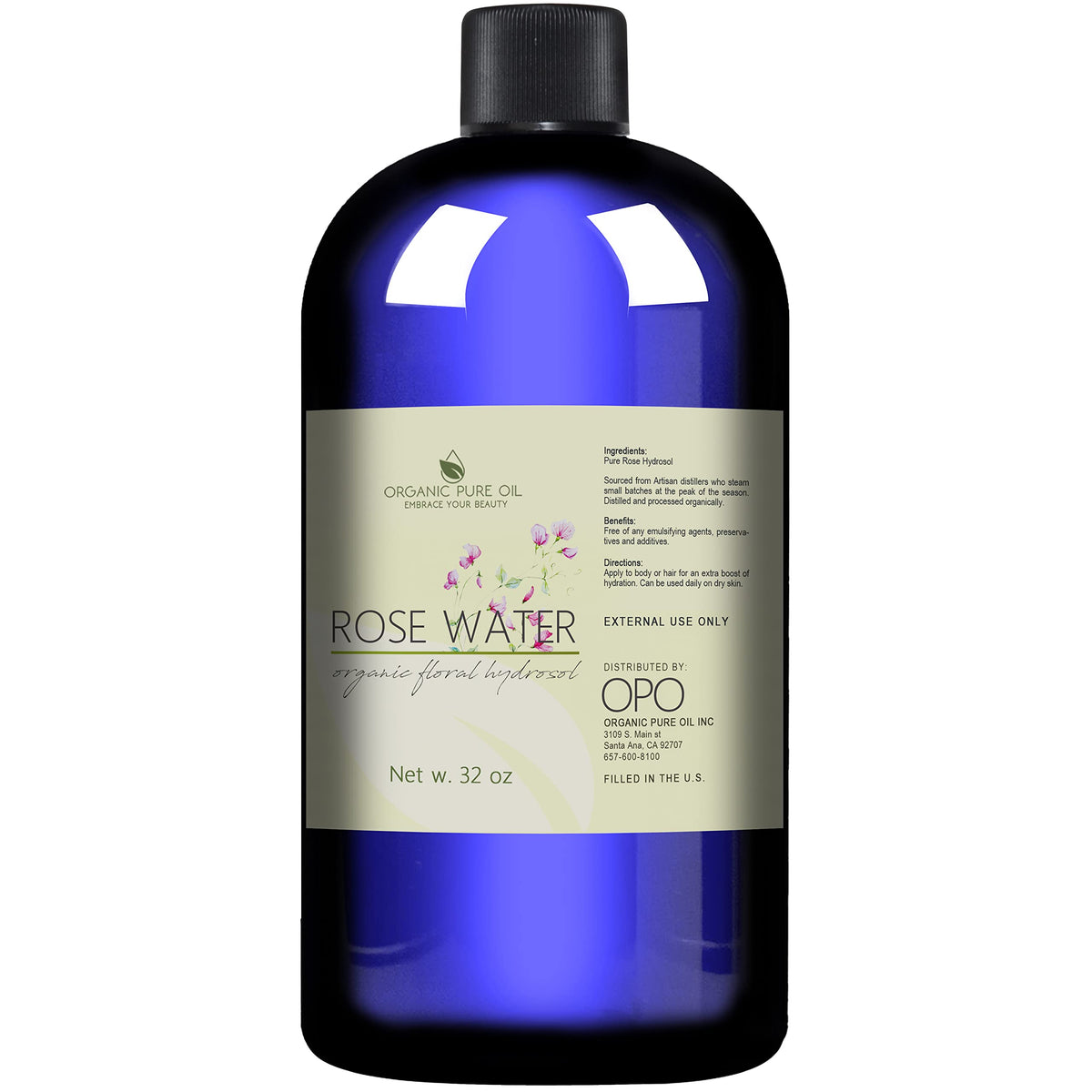 OPO Rose Hydrosol Water 32oz bottle for daily use
