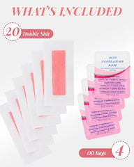 OPOX precision facial wax strips target brows and lips for gentle removal.