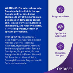 Optase LIFE cream being applied under the eye for gentle care
