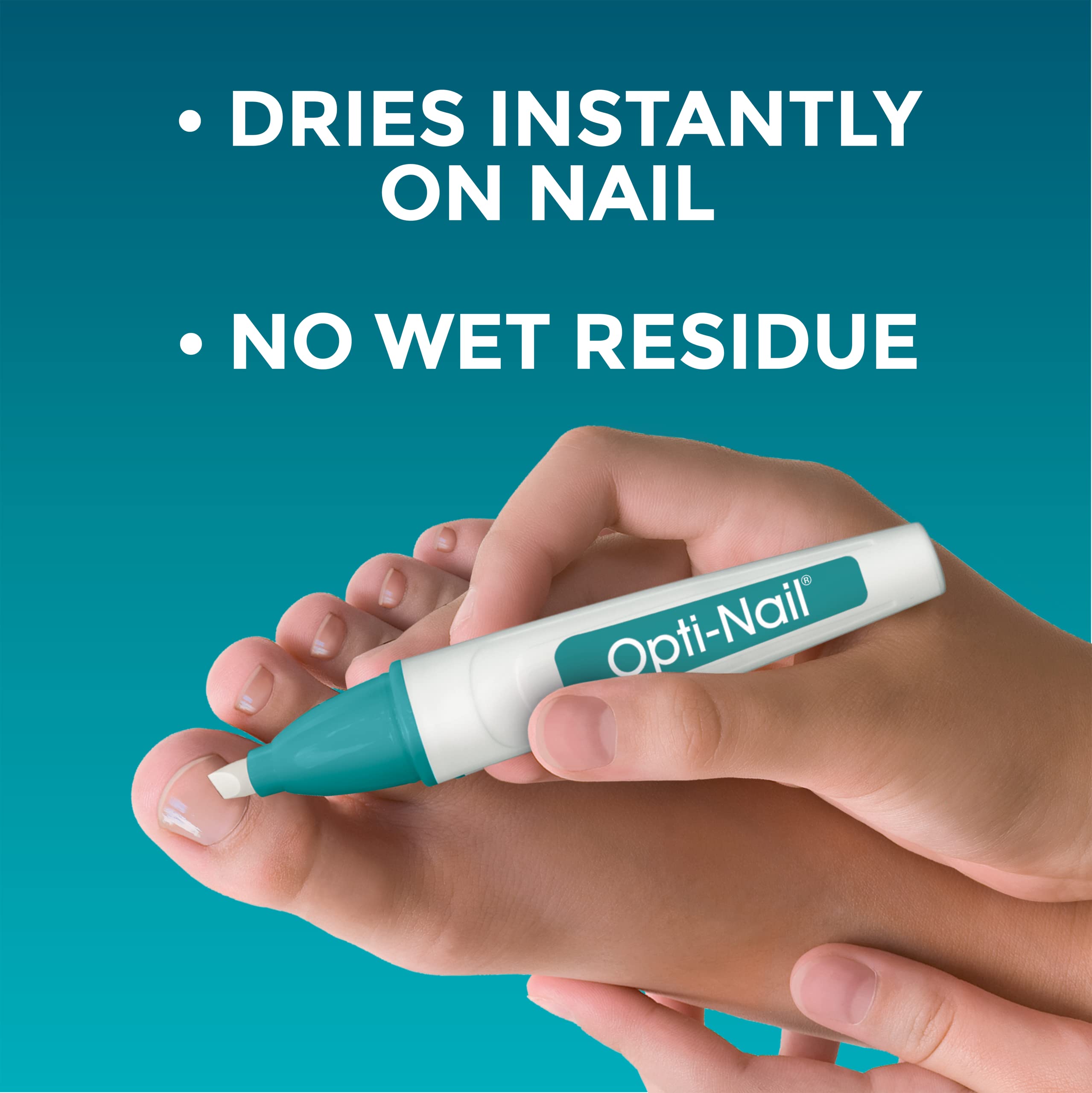 Opti-Nail whitening effect on nail surface for enhanced appearance.
