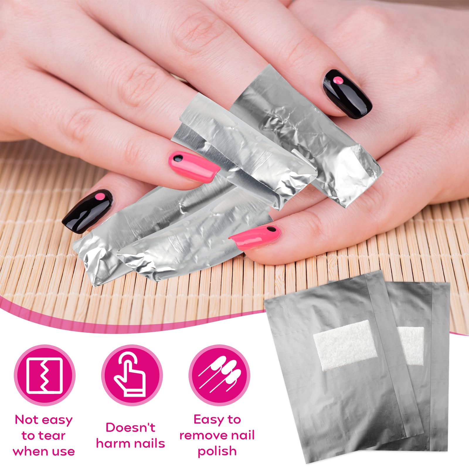 Opvixi aluminum foil wraps securely cover nails during removal