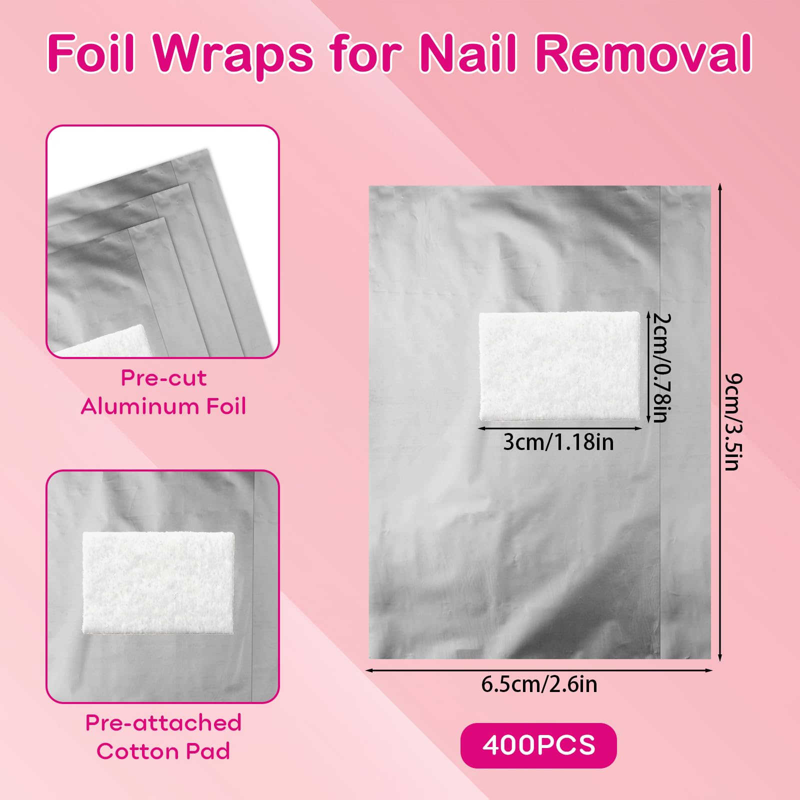 Opvixi foil wraps with pre-attached lint-free cotton pad for efficient removal