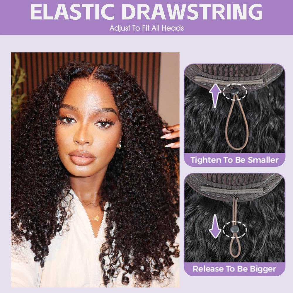 OQ Hair glueless drawstring cap wig for quick, secure fit