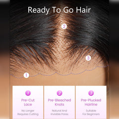 OQ Hair pre-plucked natural hairline for seamless, beginner-friendly styling.