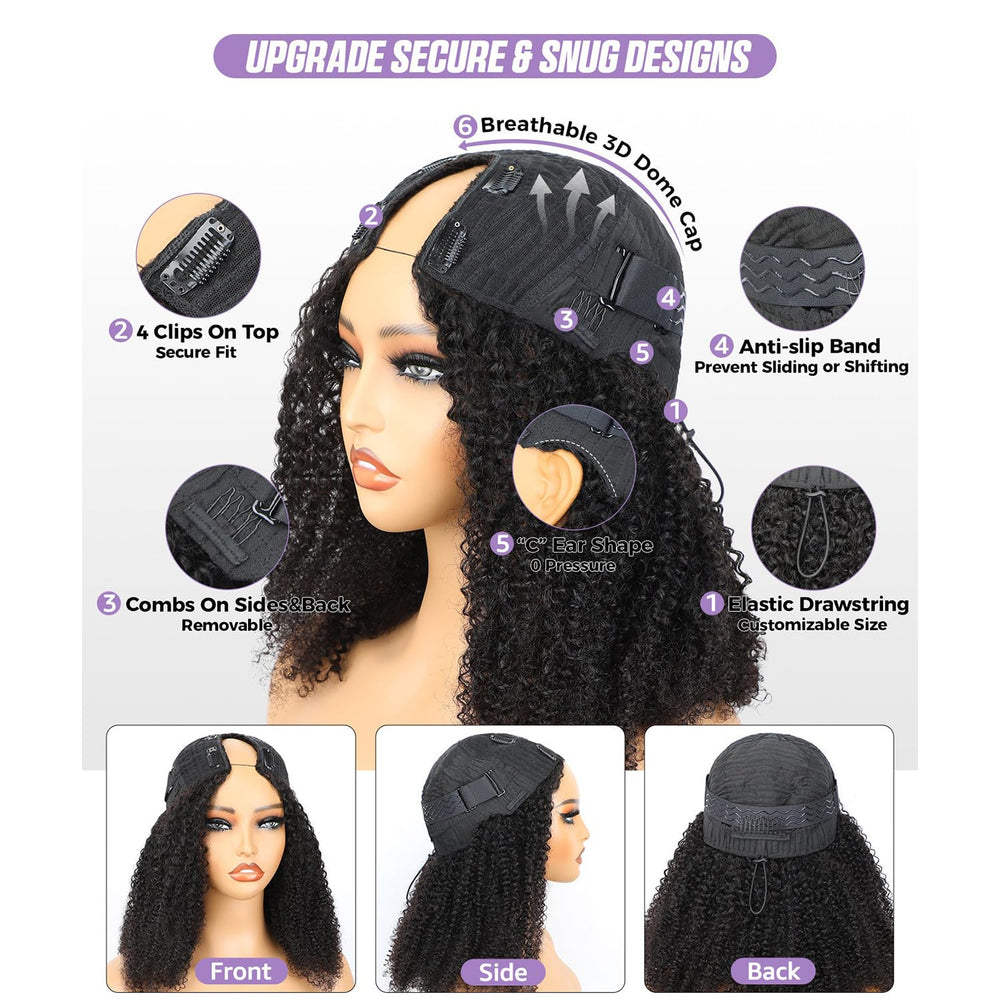 OQ Hair V Part Wig virgin Brazilian hair ready for dyeing and styling