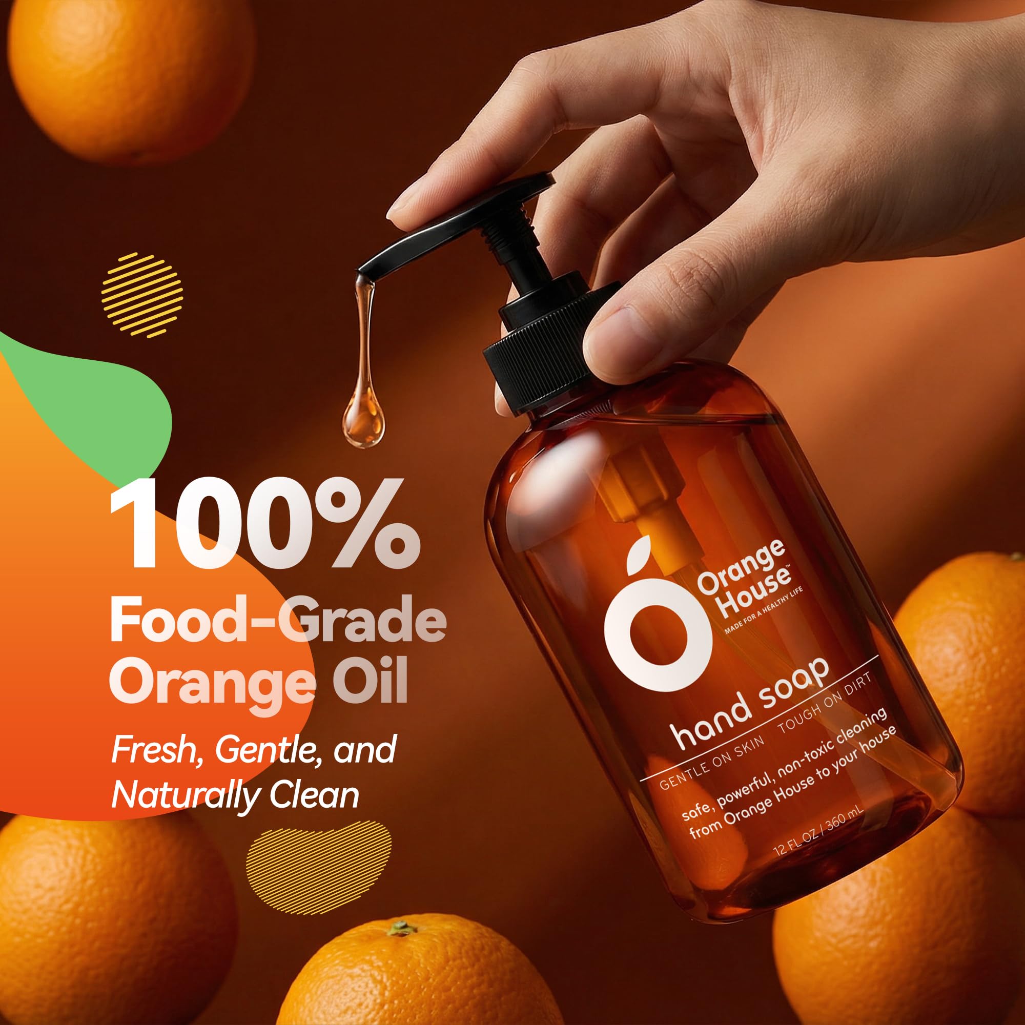 ORANGE HOUSE liquid hand soap foamy-lather shows gentle cleansing for sensitive skin