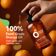ORANGE HOUSE liquid hand soap foamy-lather shows gentle cleansing for sensitive skin