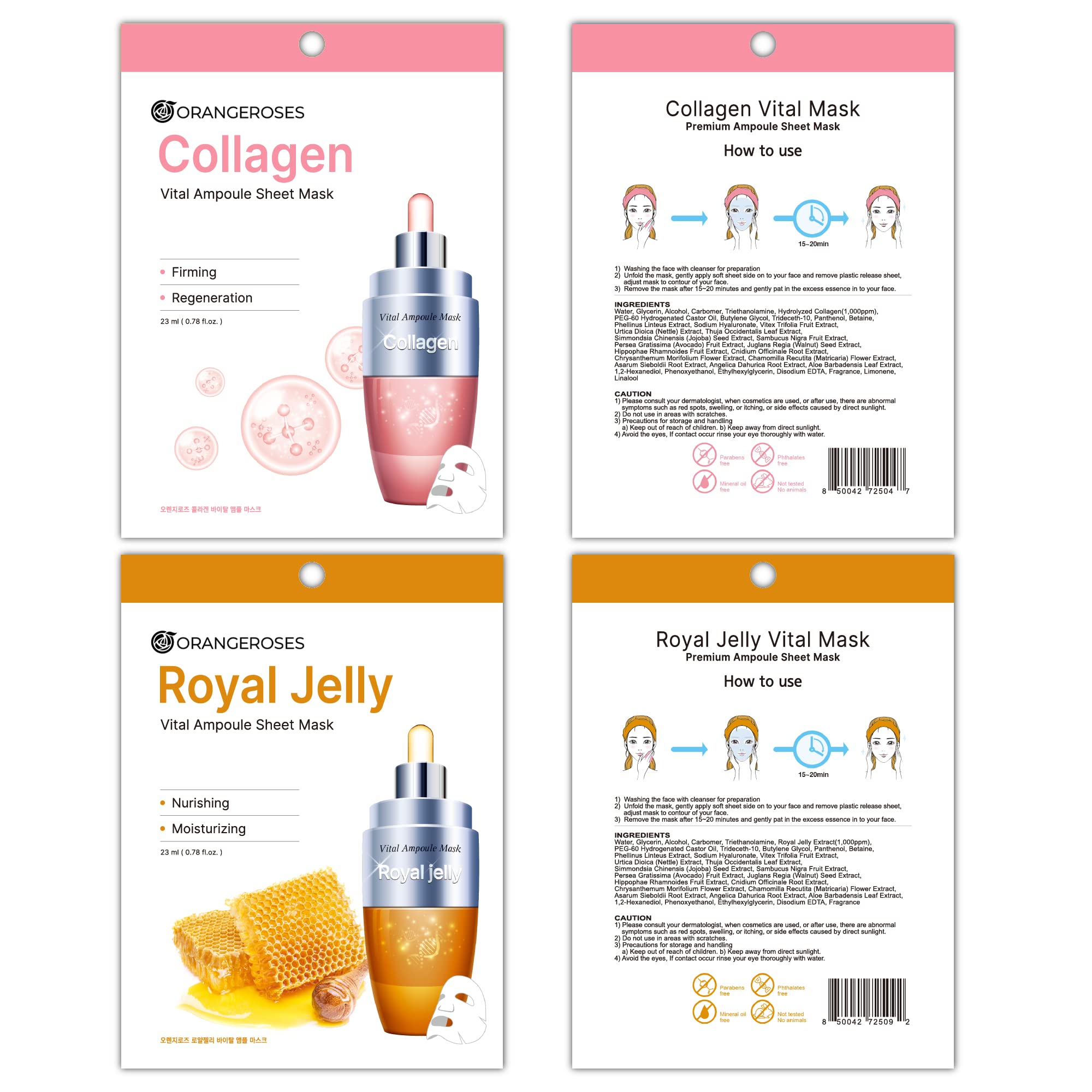 Orangeroses release-paper sheet enables precise mask placement during application.