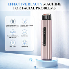 Oranmagic 5-in-1 massager side view emphasizes portable design for spa-like skincare anywhere.