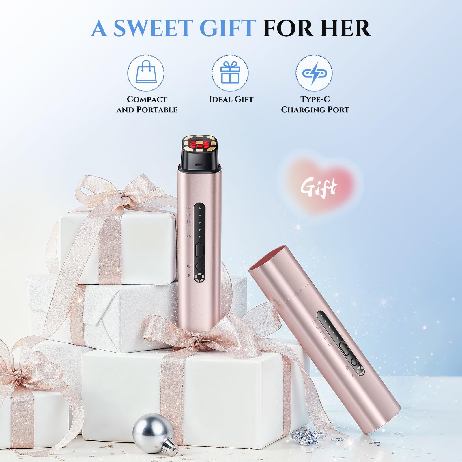 Oranmagic portable rechargeable device with charging cable for on-the-go skincare.