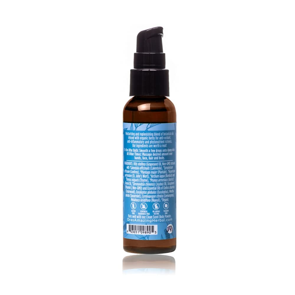 Ora's Amazing Herbal bath oil drops for a calming aromatherapy moment.