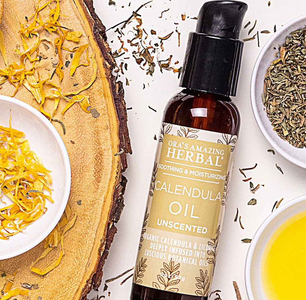 Ora's Amazing Herbal calendula oil ingredients grapeseed highlights nourishing base oil