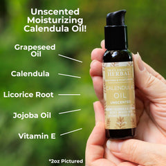 Ora's Amazing Herbal calendula oil jojoba blend provides silky, non-greasy skin feel