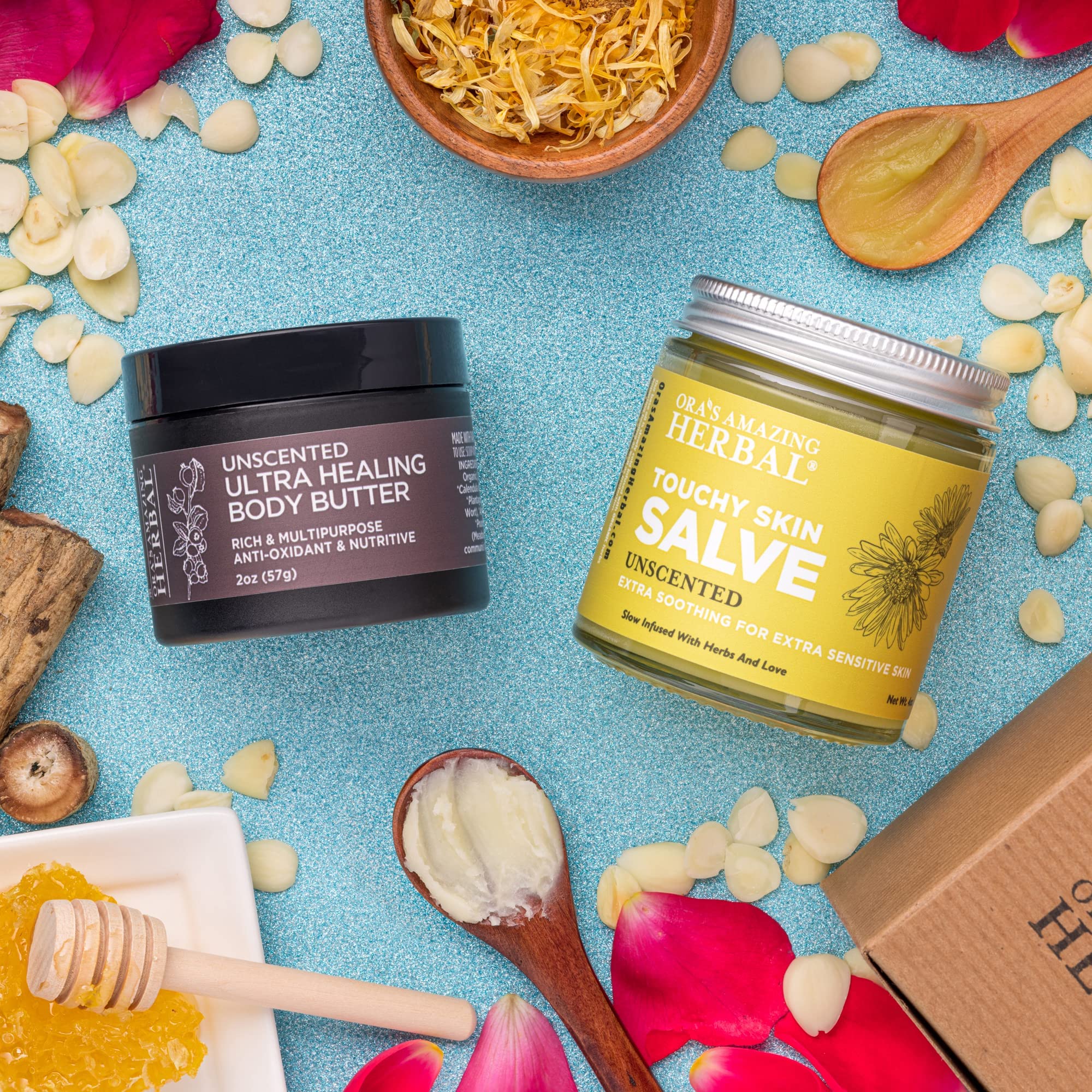 Close-up of coconut oil and salve texture in Ora's product