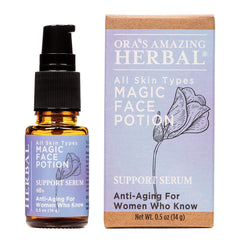 Ora's Amazing Magic Face Potion bottle with pump for easy daily hydration