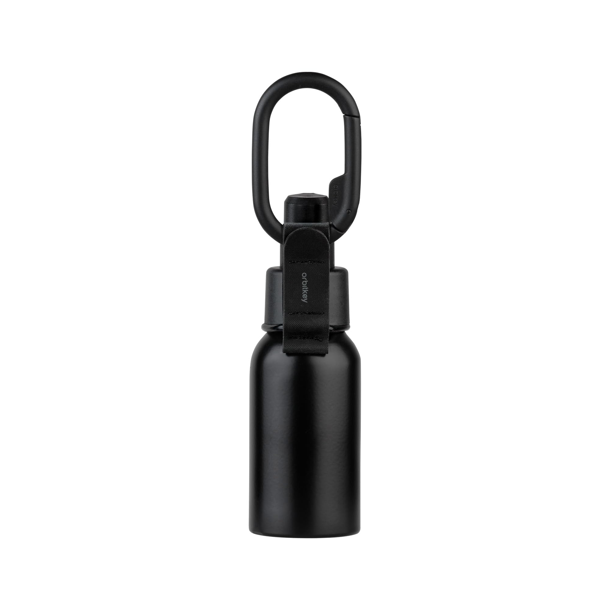Orbitkey compact refillable design shown in sleek black packaging.