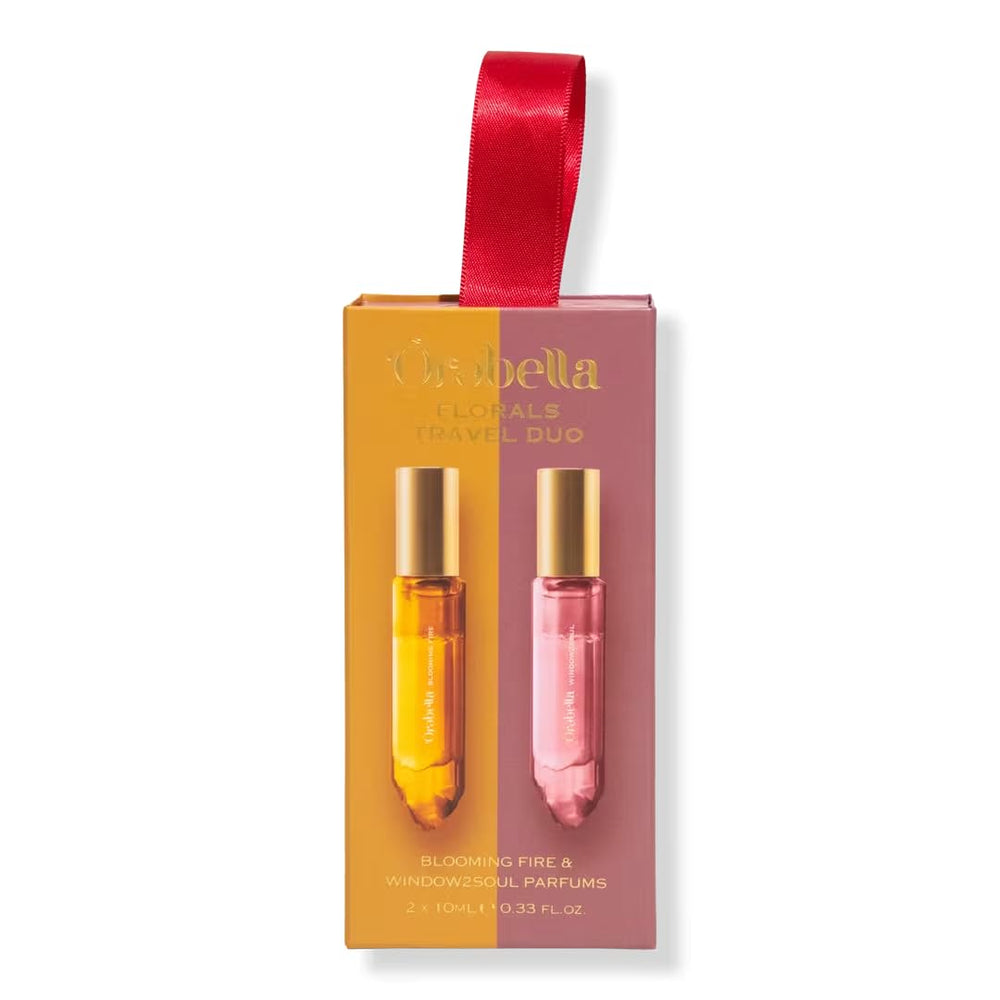 Orebella Blooming Fire travel spray in warm floral profile for evening wear