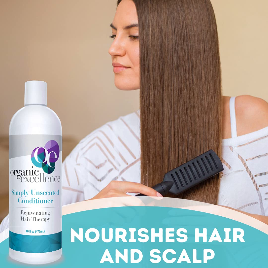 Organic Excellence conditioner ingredients featuring organic herbs and oils